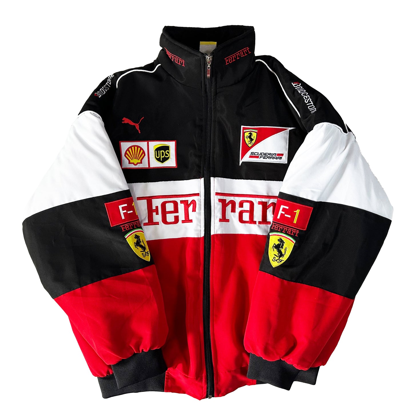 Ferrari Racing Jacket, Embroidered Unisex Jacket - White