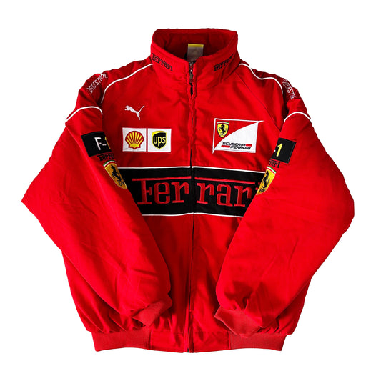 Ferrari Racing Jacket, Embroidered Unisex Jacket - Red