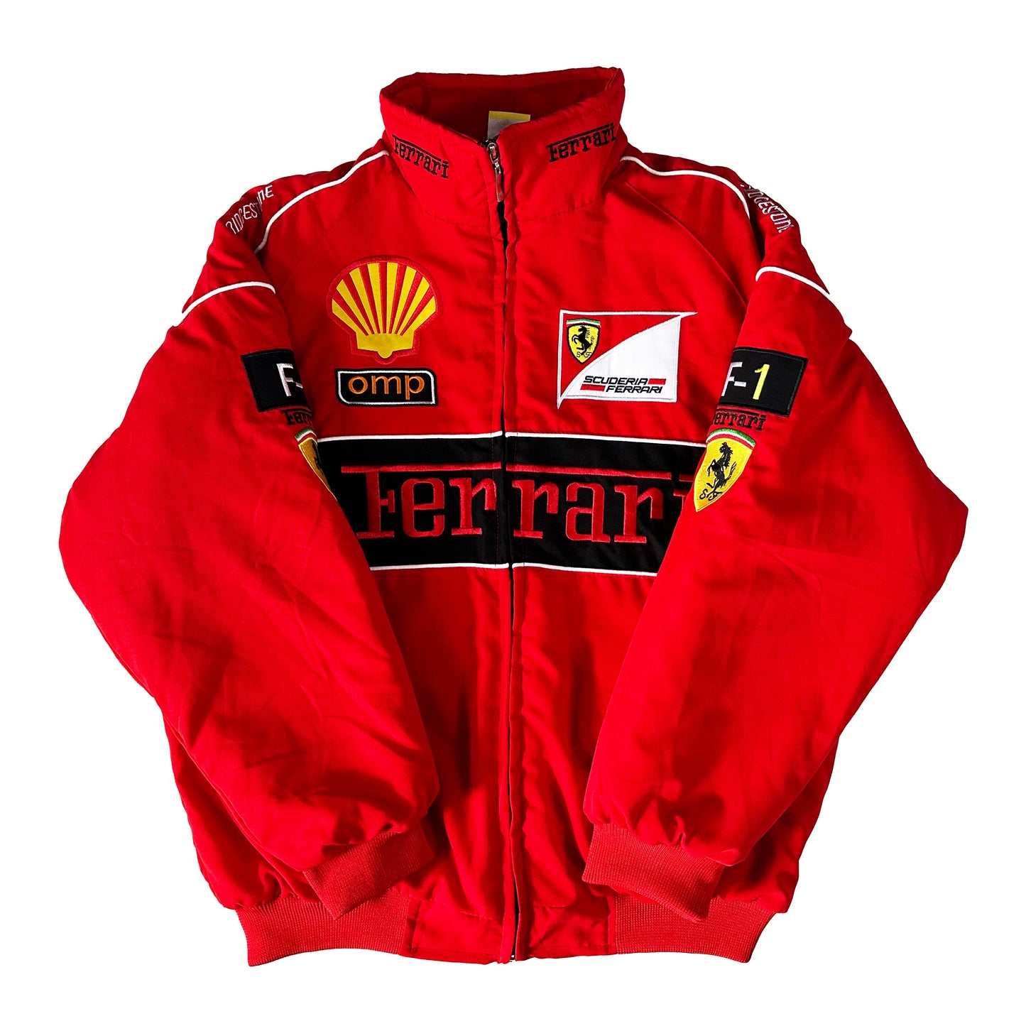 Ferrari Racing Jacket, Embroidered Unisex Jacket - Shell Red