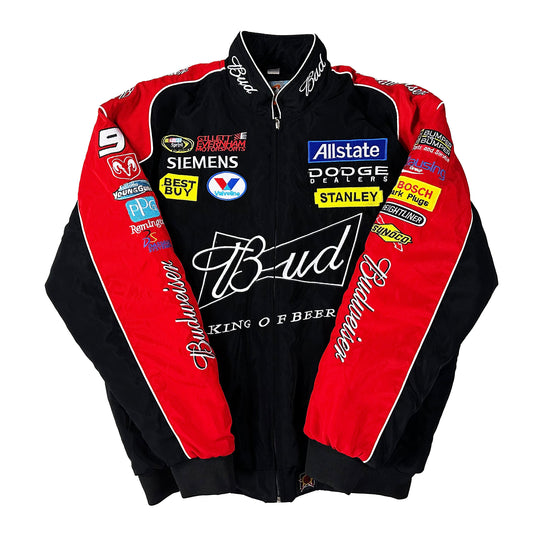 Budweiser Racing Jacket, Embroidered Unisex Jacket - Black