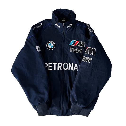 BMW Racing Jacket, Embroidered Unisex Jacket - Navy Blue