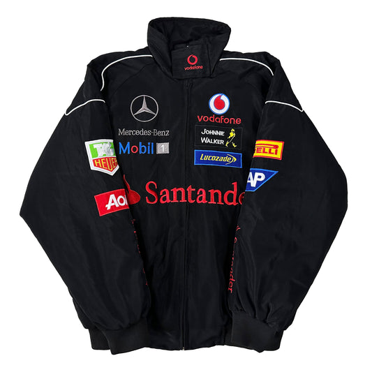 Mercedes Benz Racing Jacket, Embroidered Unisex Jacket -Black