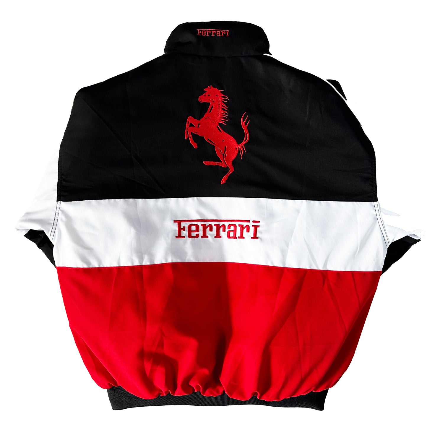 Ferrari Racing Jacket, Embroidered Unisex Jacket - Shell White