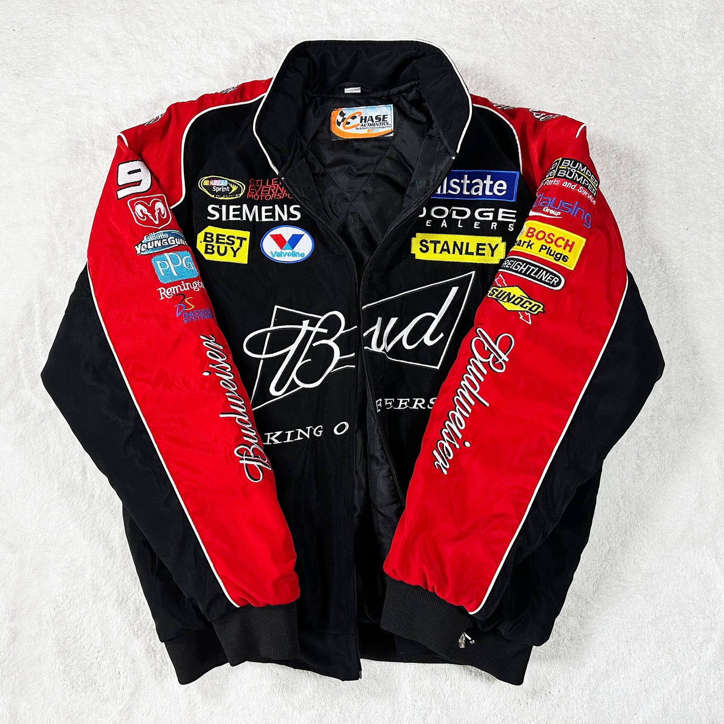 Budweiser Racing Jacket, Embroidered Unisex Jacket - Black