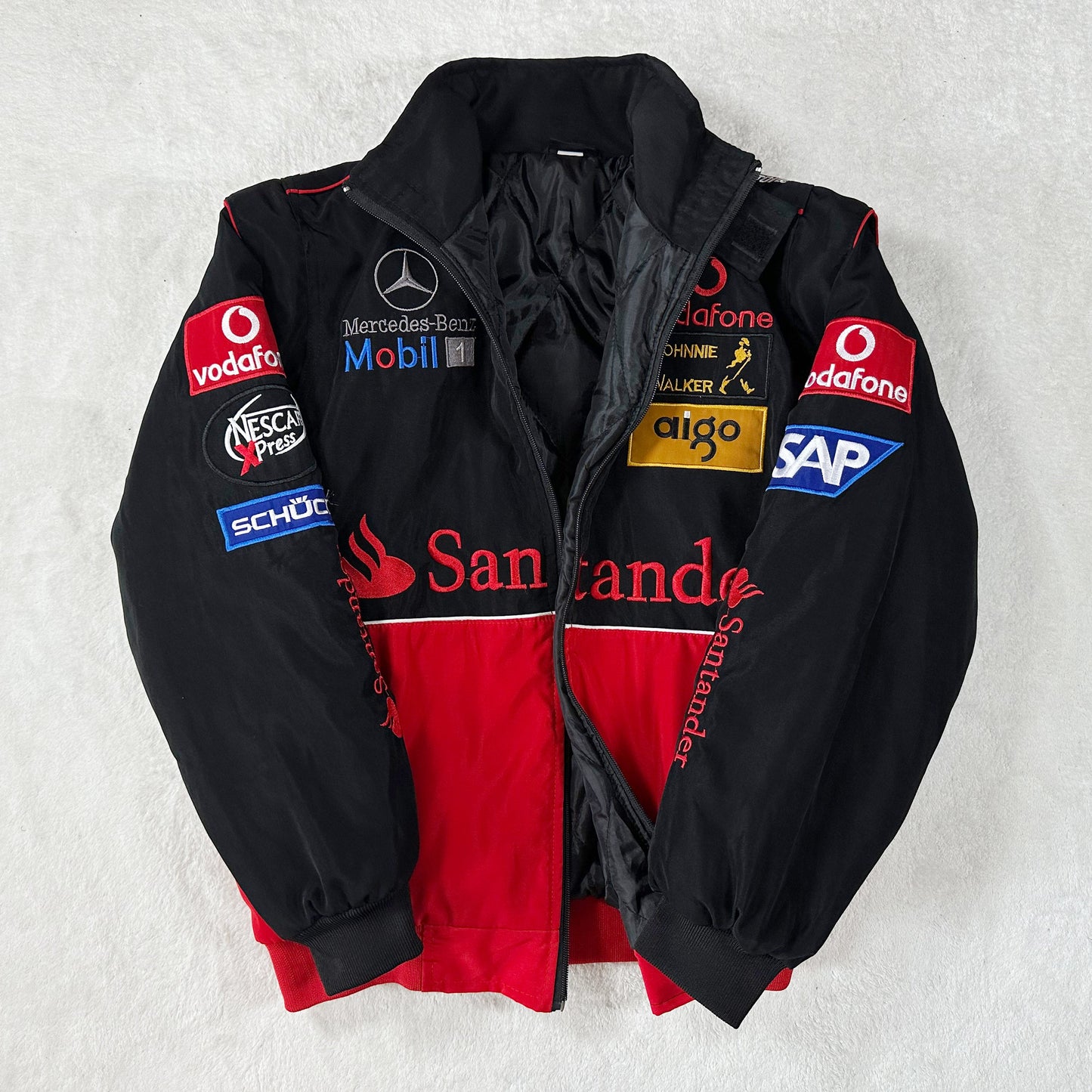 Mercedes Benz Racing Jacket, Embroidered Unisex Jacket - Red