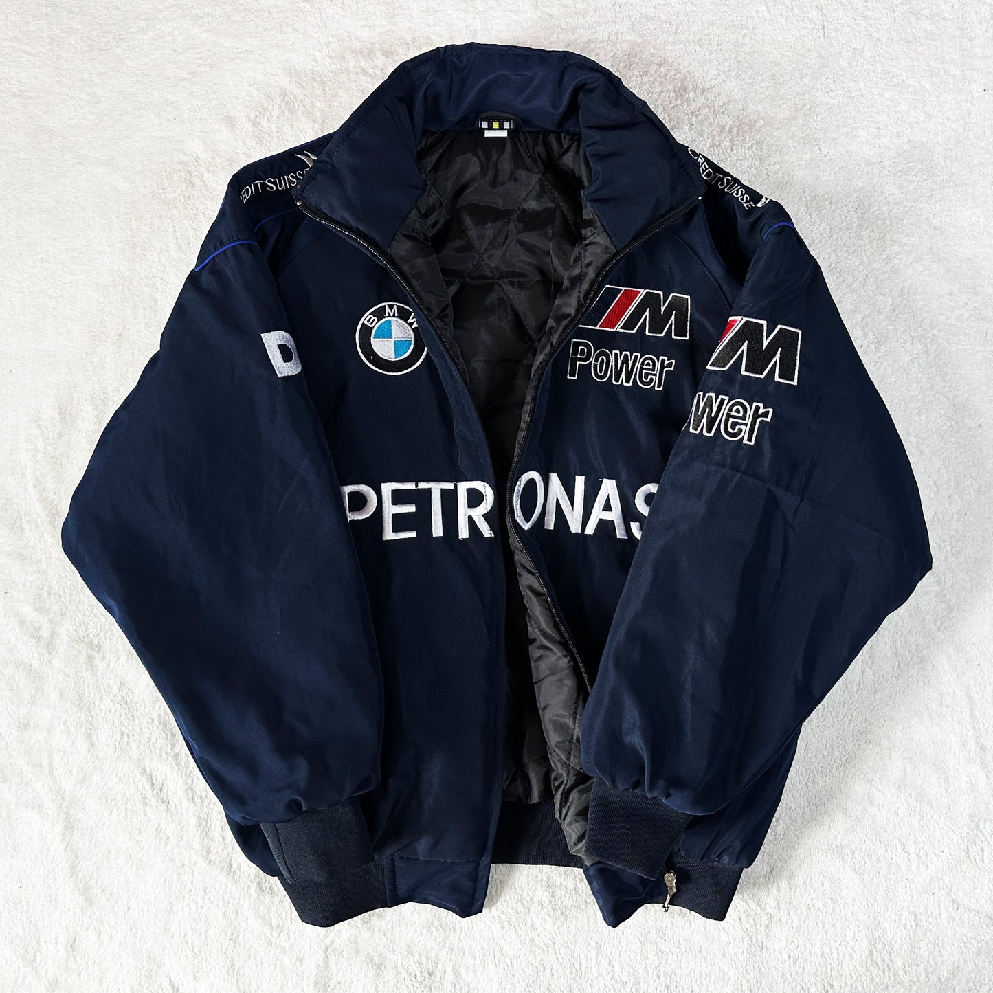 BMW Racing Jacket, Embroidered Unisex Jacket - Navy Blue