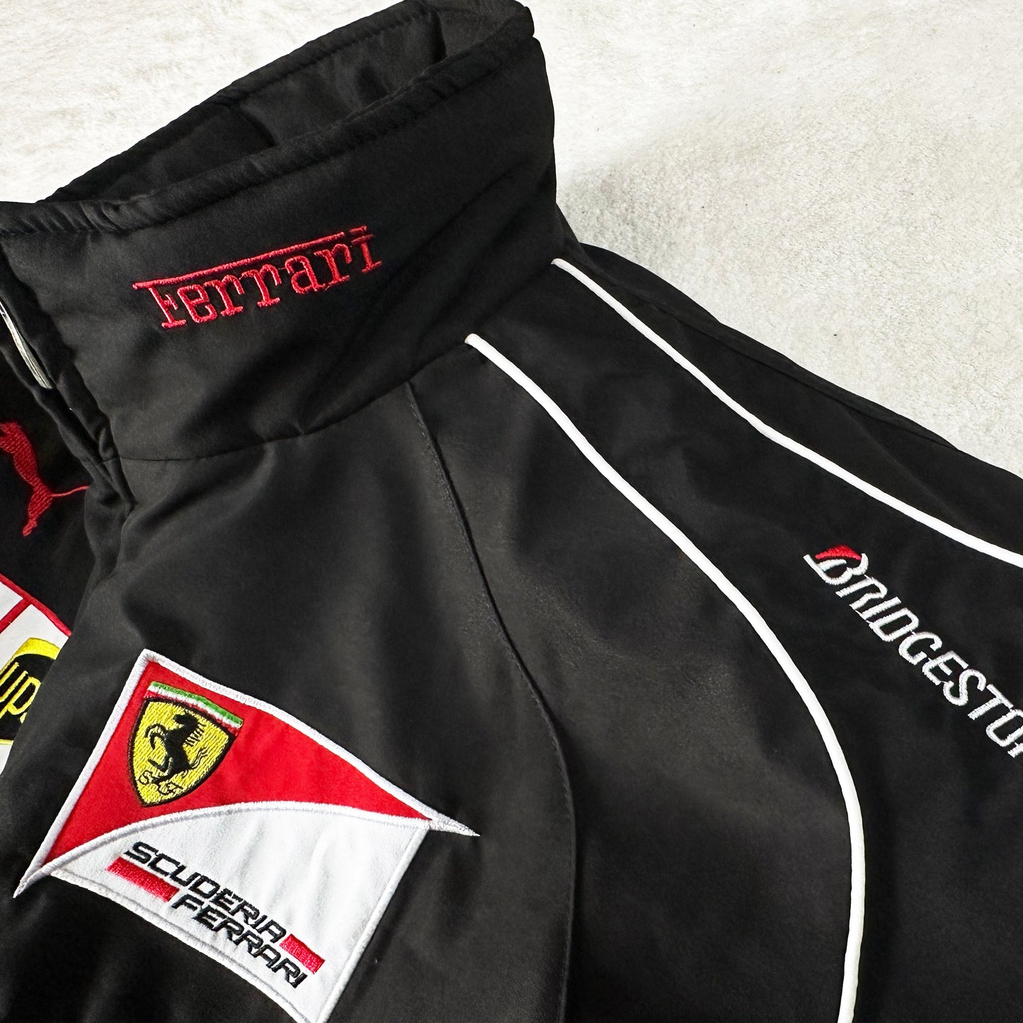 Ferrari Racing Jacket, Embroidered Unisex Jacket - Black