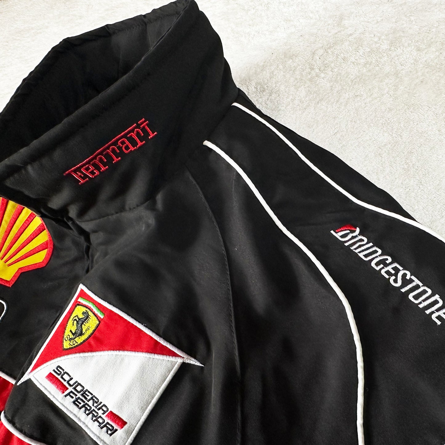 Ferrari Racing Jacket, Embroidered Unisex Jacket - Shell Black