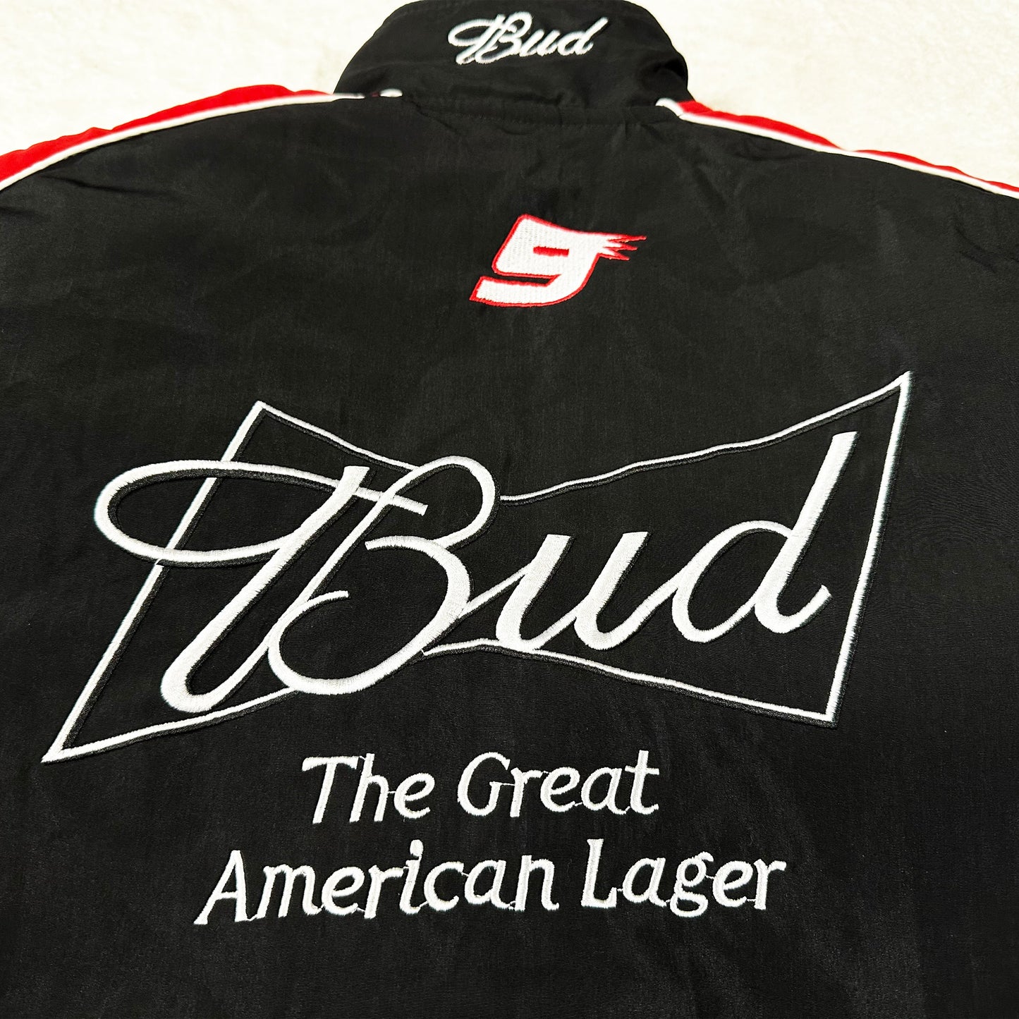 Budweiser Racing Jacket, Embroidered Unisex Jacket - Black