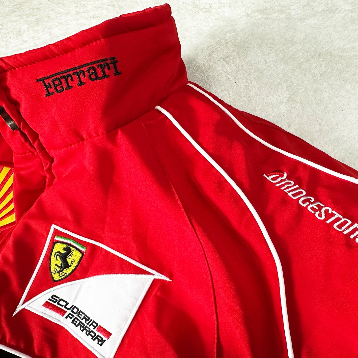 Ferrari Racing Jacket, Embroidered Unisex Jacket - Shell Red