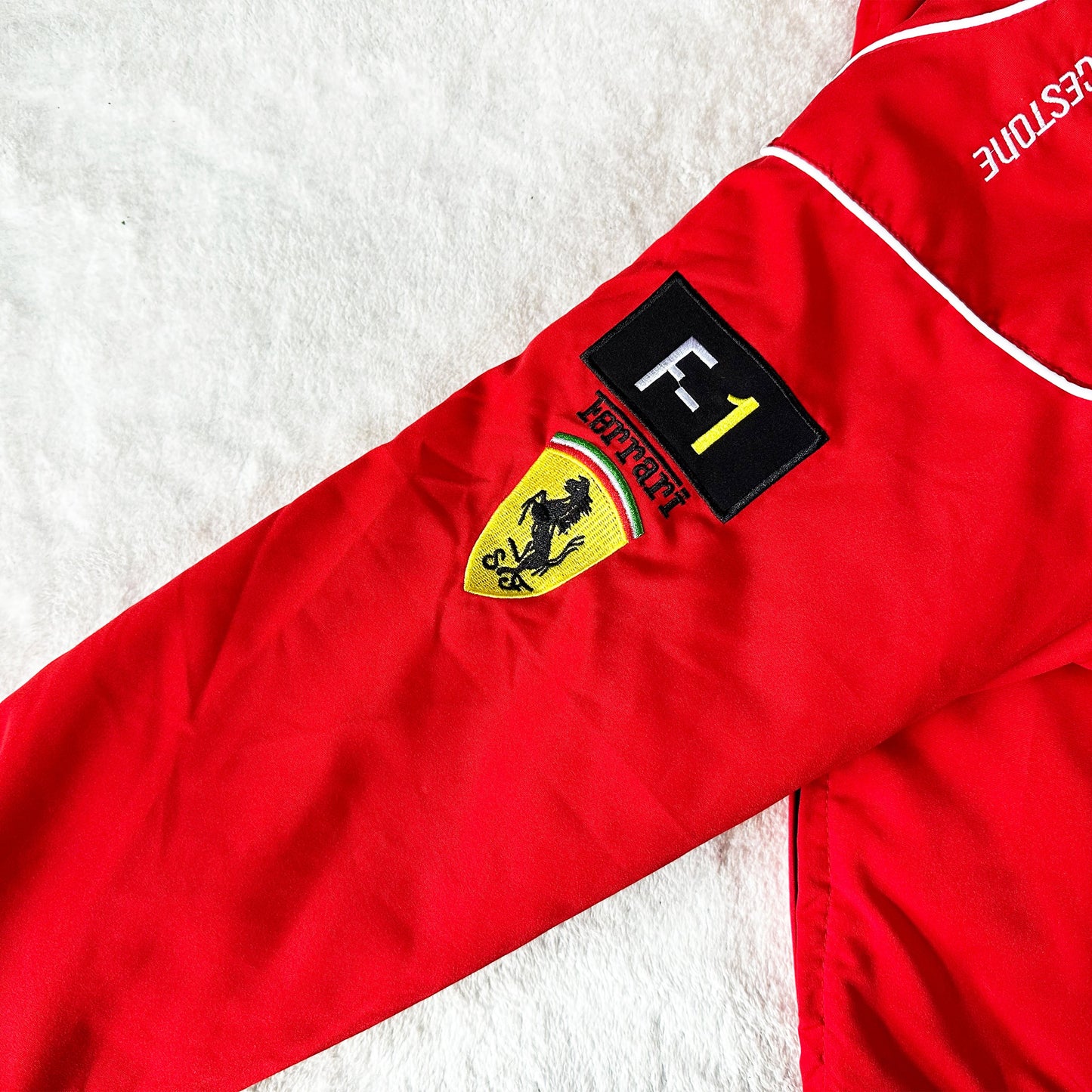 Ferrari Racing Jacket, Embroidered Unisex Jacket - Red