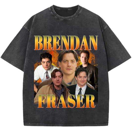 Brendan Fraser Washed T-shirt, Vintage T Shirt,Actor Tee Shirt, Unisex Short Sleeve