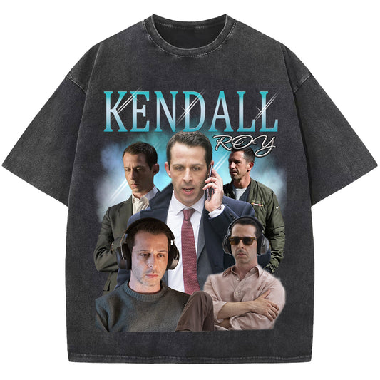 Kendall Roy Washed T-shirt, Vintage T Shirt, Stars Tee Shirt, Unisex Short Sleeve