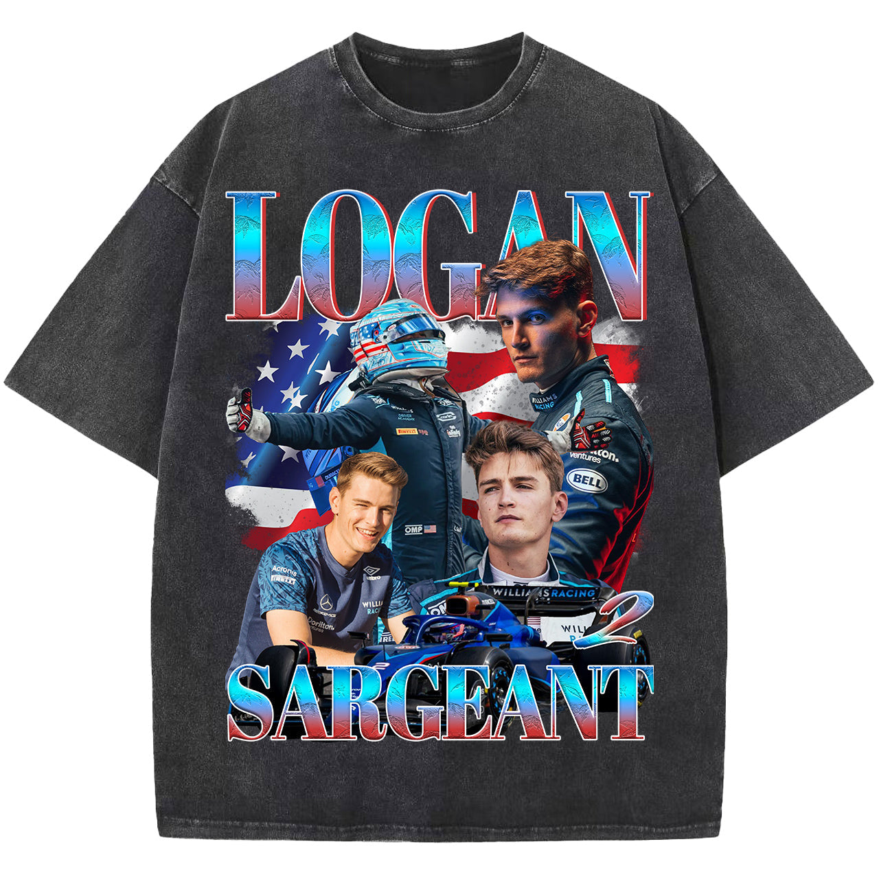 Logan Sargeant T-shirt, Vintage Racing T Shirt,F1 Tee Shirt, Unisex Short Sleeve