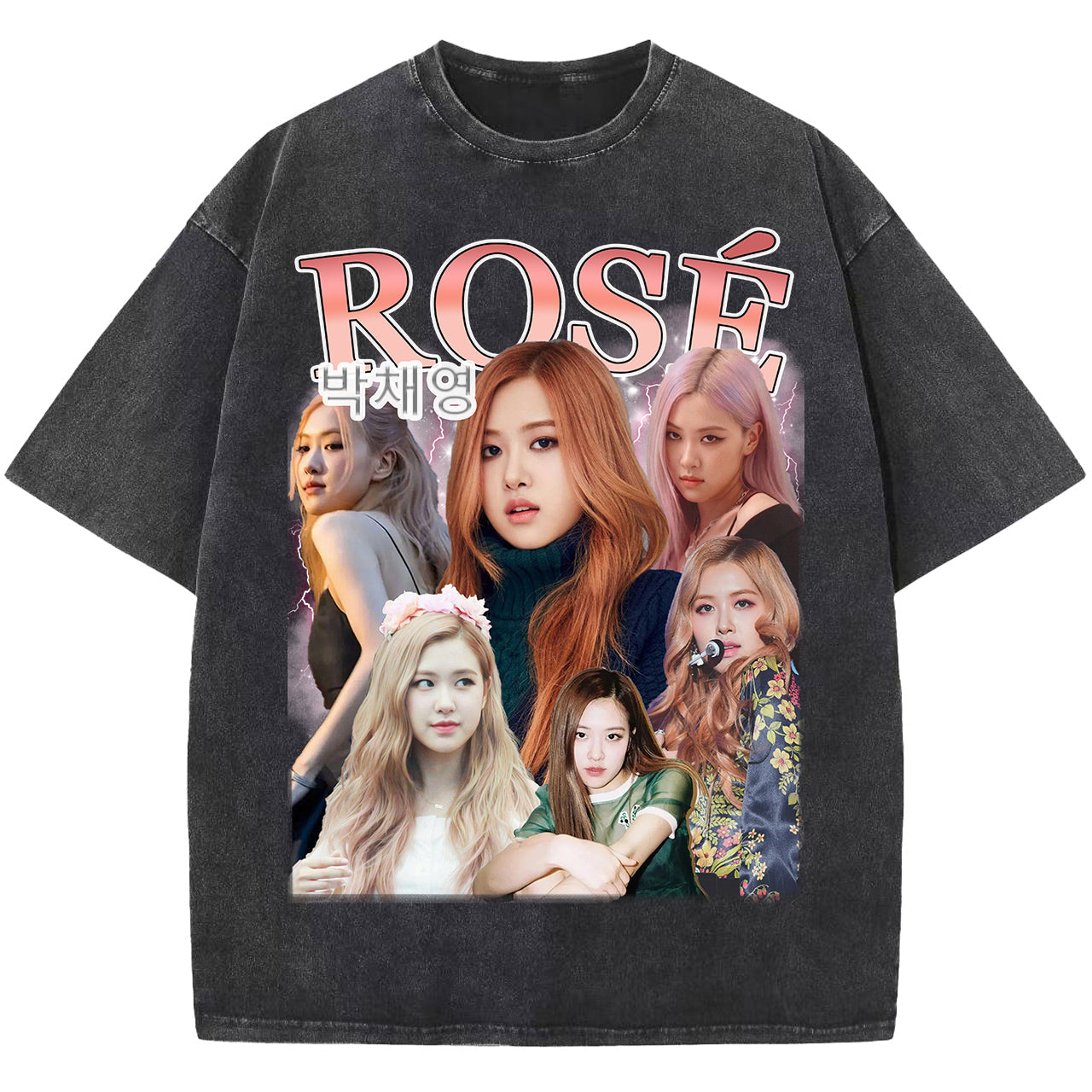 Roseanne Park T-shirt, Vintage Washed Black T shirt,Star Tee Shirt, Unisex Short Sleeve