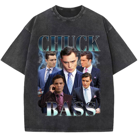 Chauck Bass Washed T-shirt, Vintage T Shirt Tee Shirt, Unisex Short Sleeve