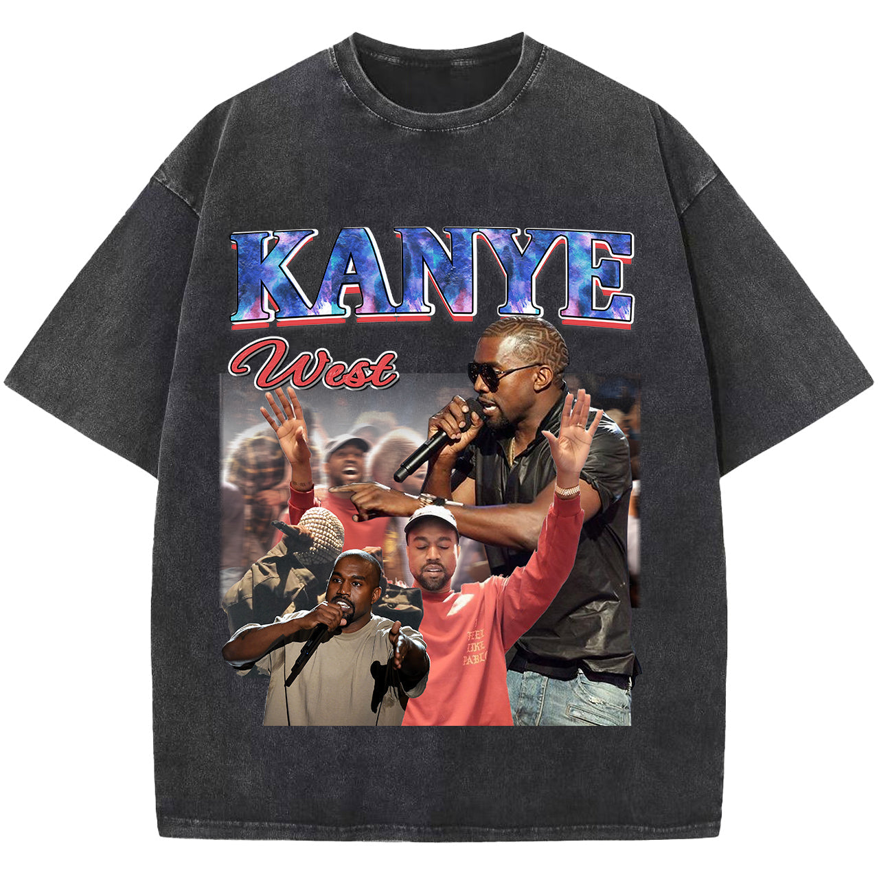 Kanye West T-shirt, Ye Vintage Washed Black T shirt, Hip Hop Tee Shirt, Unisex Short Sleeve